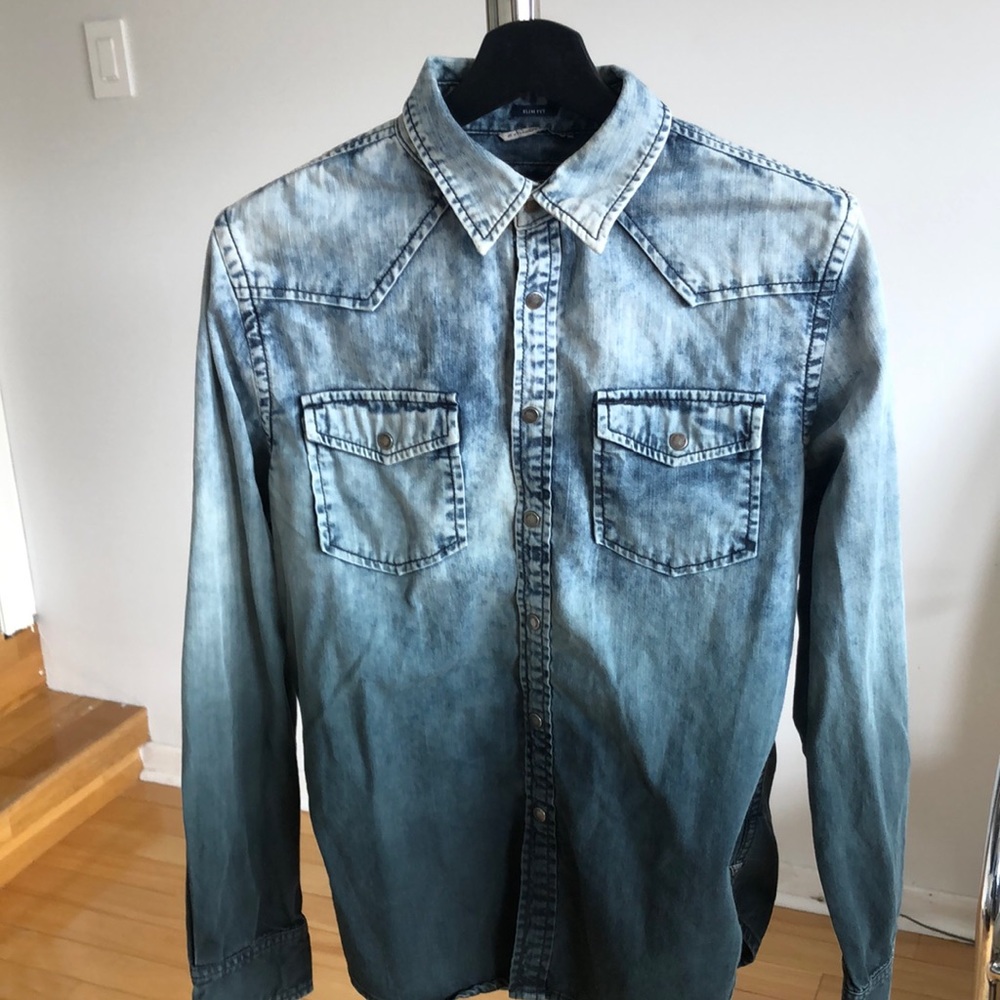 guess men denim shirt